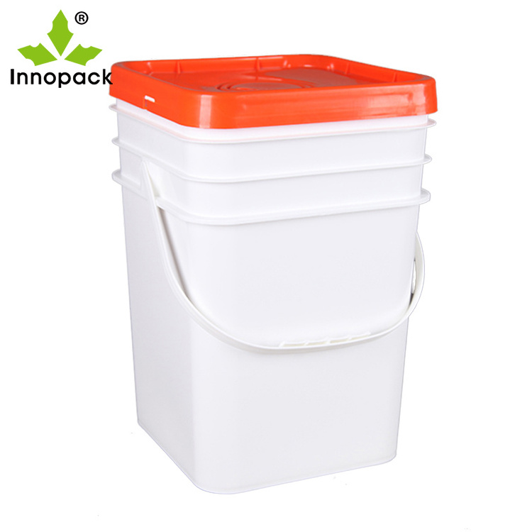 5 Gallon 20 L Square PP Plastic Storage Box with Plastic Handle