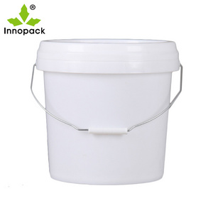 White 2.5L  Plastic Round Custom Printed Buckets For Sale