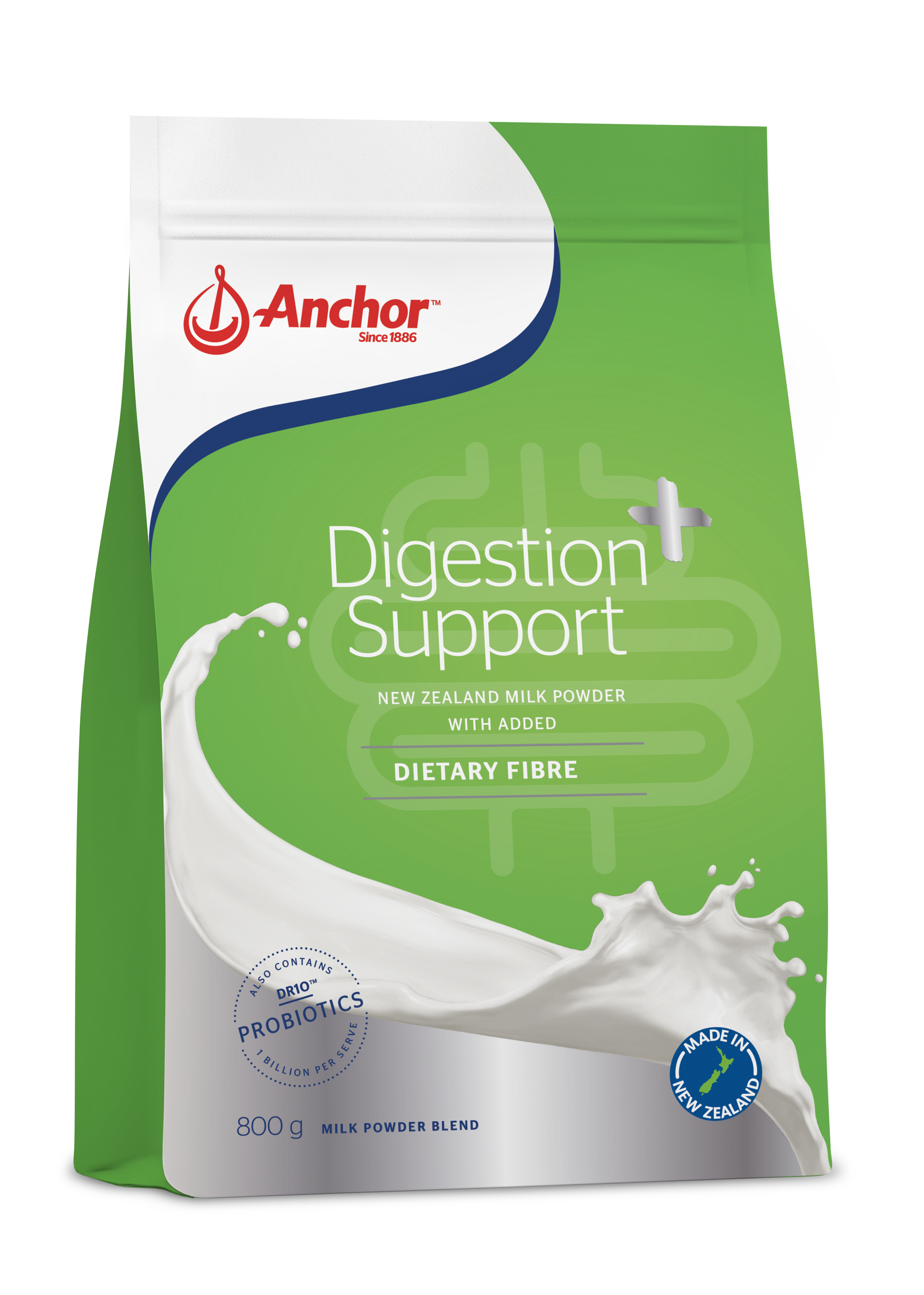 Anchor Digestion Support Milk Powder 800g Sachet Elder Premium Fibre Probiotics Health Digestive System Powder