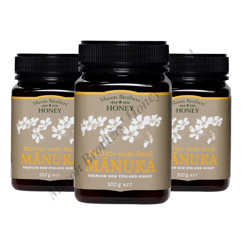 100% Pure MGO 50+ Multi-floral Manuka Honey 500g Premium Quality Mason Brothers' Manufacturing From the Hearth of New Zealand