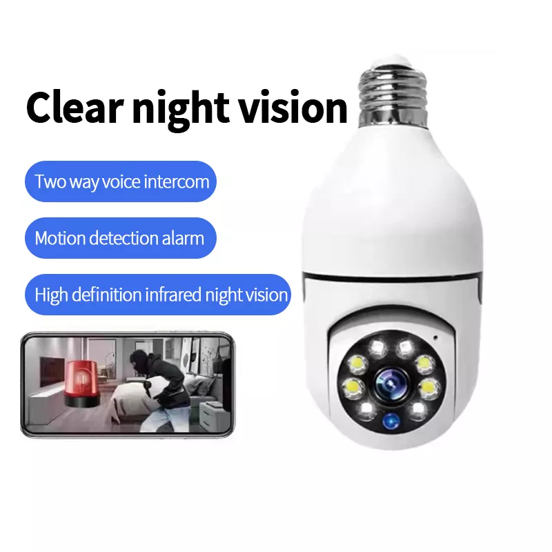 Smart home security wireless NIGHT VISION Hidden Light ceiling Bulb 3 In 1 Wireless WiFi light bulb security camera