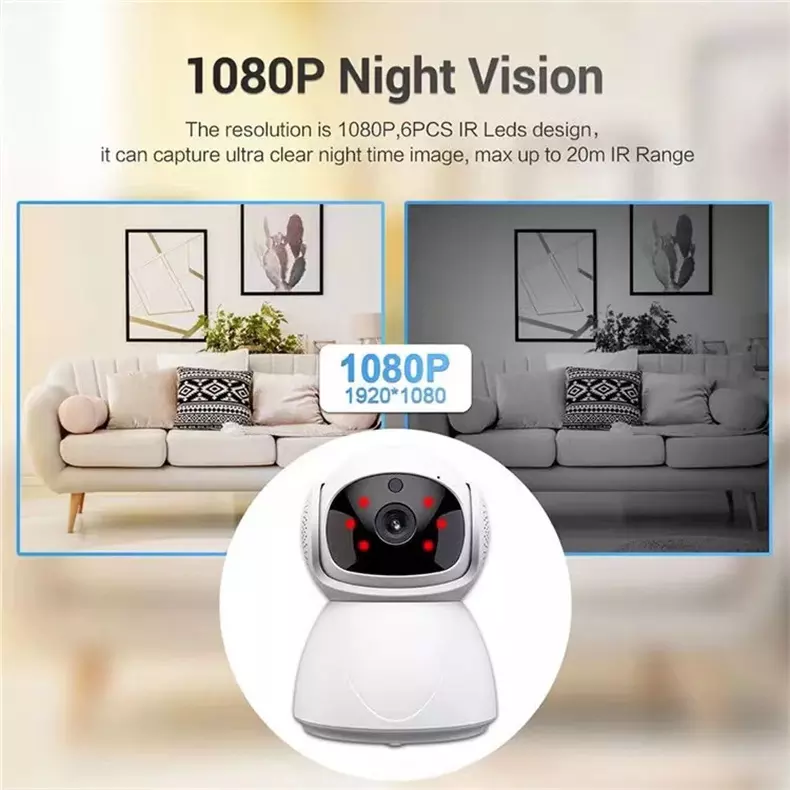 360 degree 1080P HD Wireless Wifi  Camera Smart Wireless Indoor IP Camera Security Surveillance CCTV PTZ Camera Baby Monitor