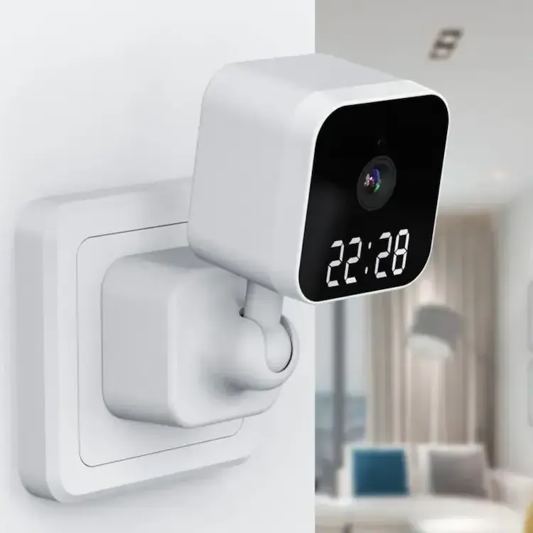 night vision Smart Life WiFi IP Camera Wall plug Mount Digital Clock Cam Indoor Wireless Home Tuya Security CCTV Camera