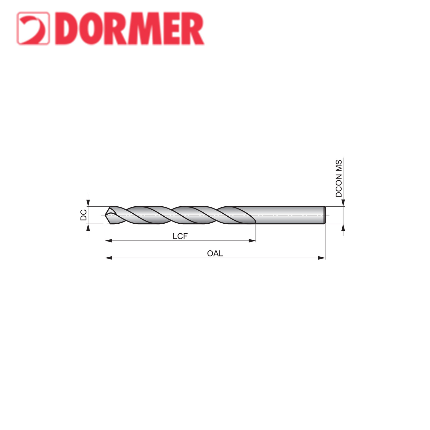 DORMER A100.2 0.2MM X 2.5MM X 19MM HSS JOBBER METAL DRILL BIT