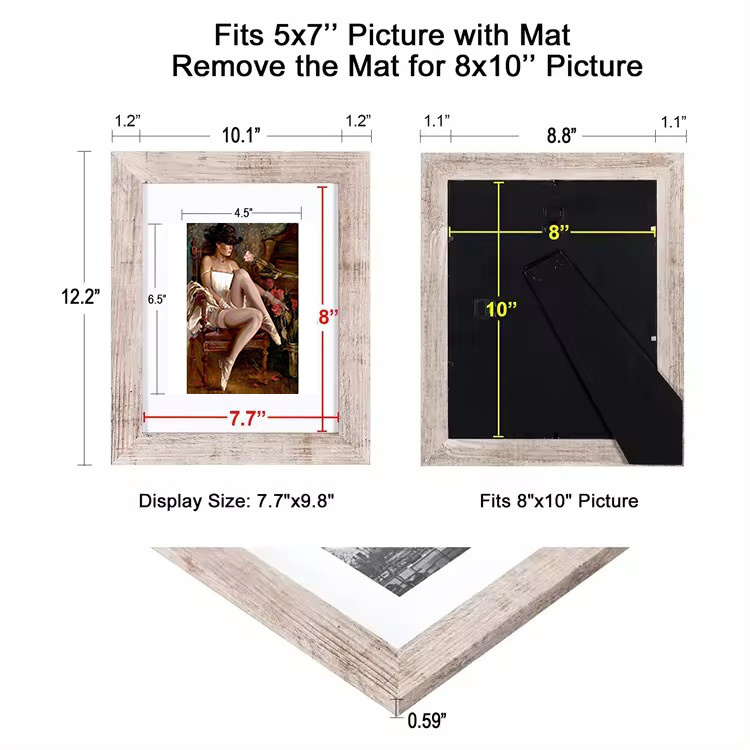 8x10 Oak Pictures Wood Frame For Photo Poster Picture Wall Square A4 Size Wood Pictures Poster Photo Frame