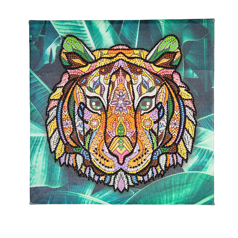 Spot Goods Wholesale Diamond Painting Kit Lion Ab Drill Animal Picture Canvas Art Living Room Decoration Diamond Painting