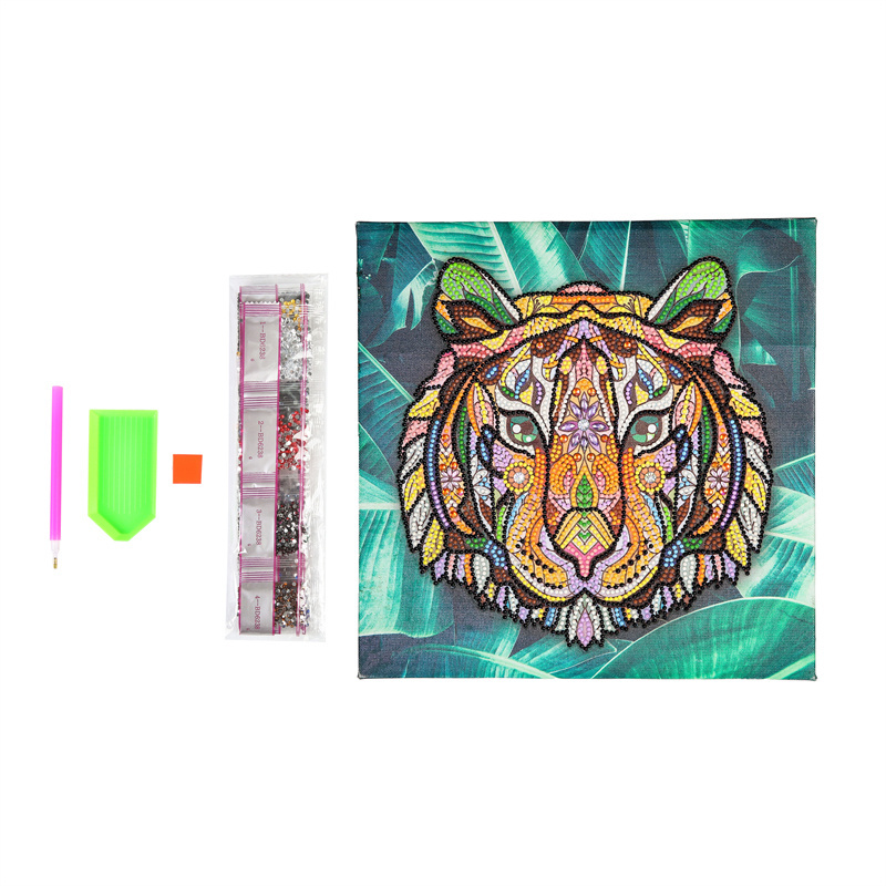 Spot Goods Wholesale Diamond Painting Kit Lion Ab Drill Animal Picture Canvas Art Living Room Decoration Diamond Painting