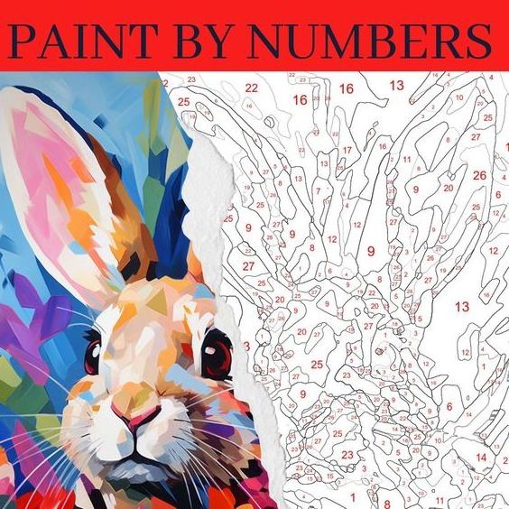 New Custom Abstract Painting cute bunny Paintings By Numbers for kit Painting By Numbers For Adults wall art