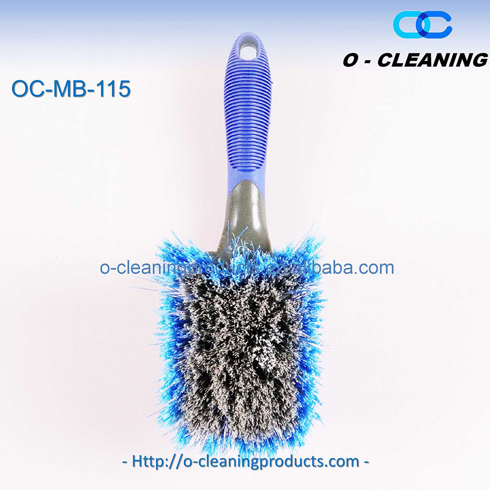 O-Cleaning Short Handle Tire/Wheel/Rim Cleaner Scrubber Brush,Premium Soft Bristles Car Exterior/Interior Detail Wash Brushver