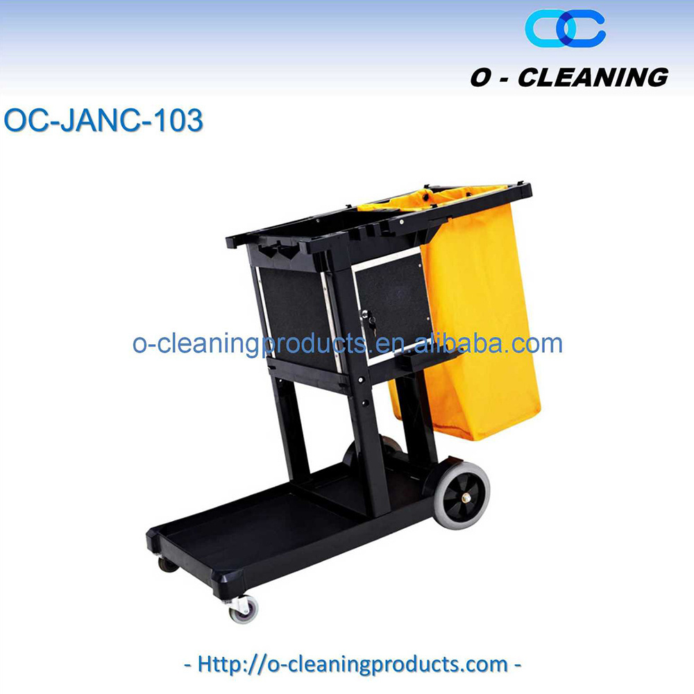 O-Cleaning Multi-functional Hotel/Restaurant Janitor Cart,Housekeeping Cleaning Maid Cart,Hospital Rolling Cleaning Supply Cart