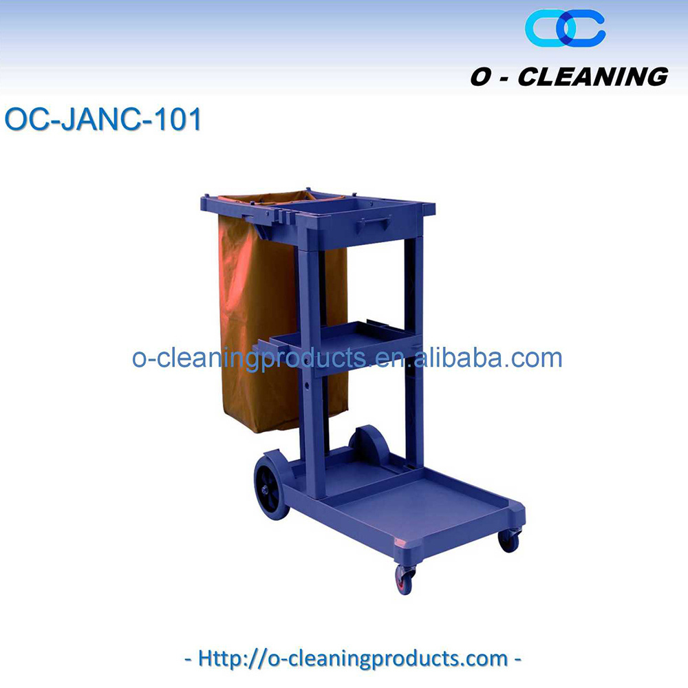 O-Cleaning Multi-functional Hotel/Restaurant Janitor Cart,Housekeeping Cleaning Maid Cart,Hospital Rolling Cleaning Supply Cart