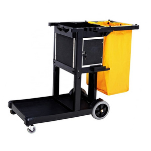 O-Cleaning Multi-functional Hotel/Restaurant Janitor Cart,Housekeeping Cleaning Maid Cart,Hospital Rolling Cleaning Supply Cart