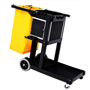 O-Cleaning Hotel/Restaurant Janitorial Cleaning Trolley With Cabinet Door,Housekeeping Service Cart,Hospital Cleaning Cart