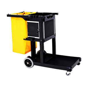 O-Cleaning Commercial Janitor Cleaning Cart,Housekeeping Cleaning Caddy,Hotel Room Service Cart Hospital Rolling Utility Cart