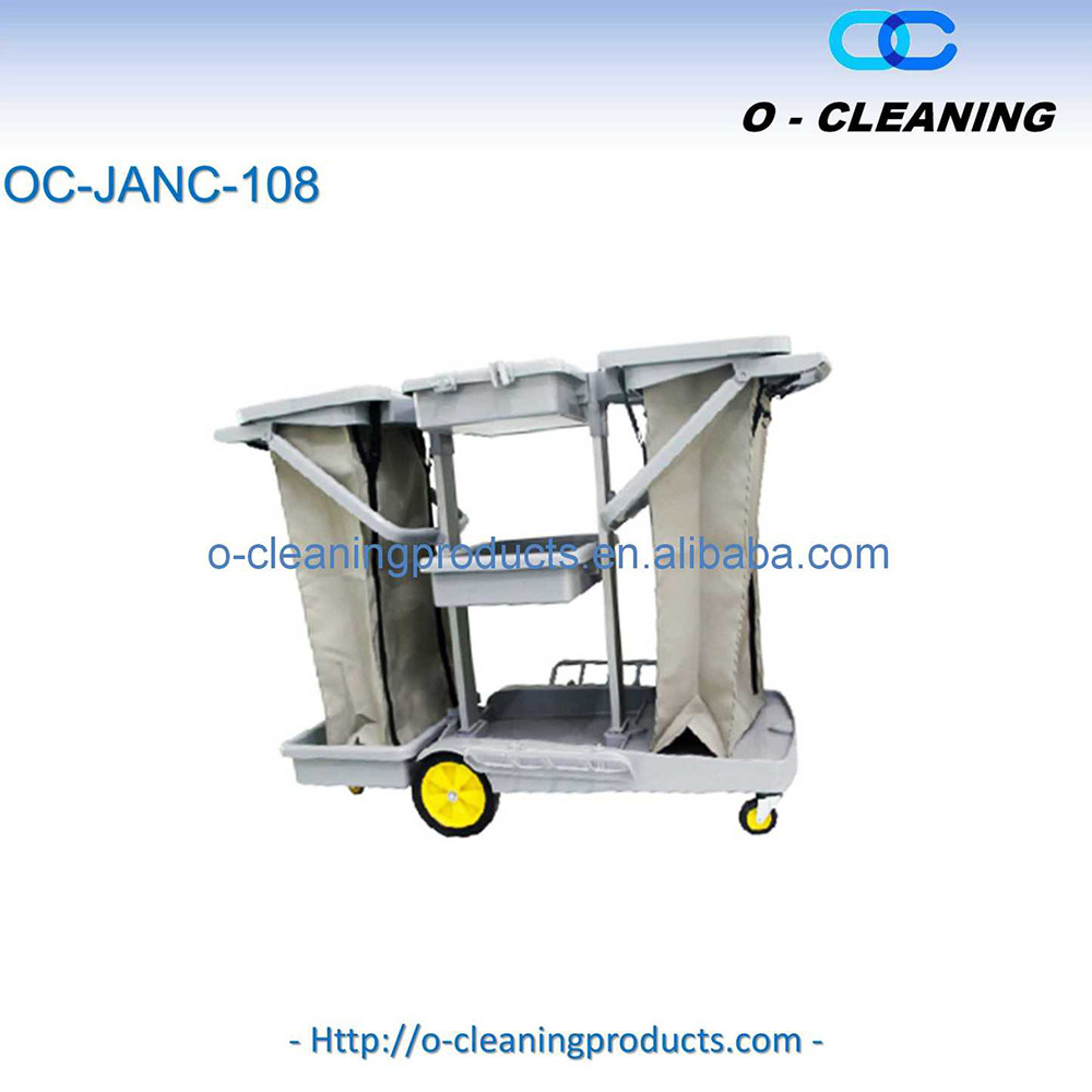 O-Cleaning Hotel/Restaurant Janitorial Cleaning Trolley With Cabinet Door,Housekeeping Service Cart,Hospital Cleaning Cart