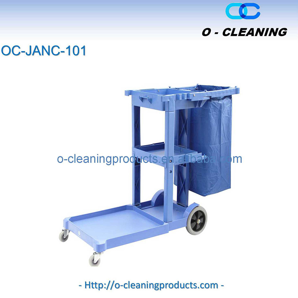 O-Cleaning Commercial Janitor Cleaning Cart,Housekeeping Cleaning Caddy,Hotel Room Service Cart Hospital Rolling Utility Cart