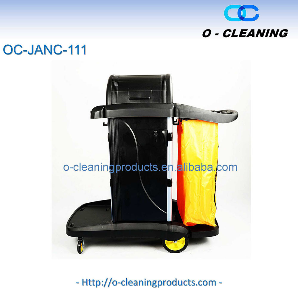 O-Cleaning Multifunctional Commercial Hotel Restaurant Cleaning Janitor Cart,Housekeeping Maid Cart Rolling Utility Cart