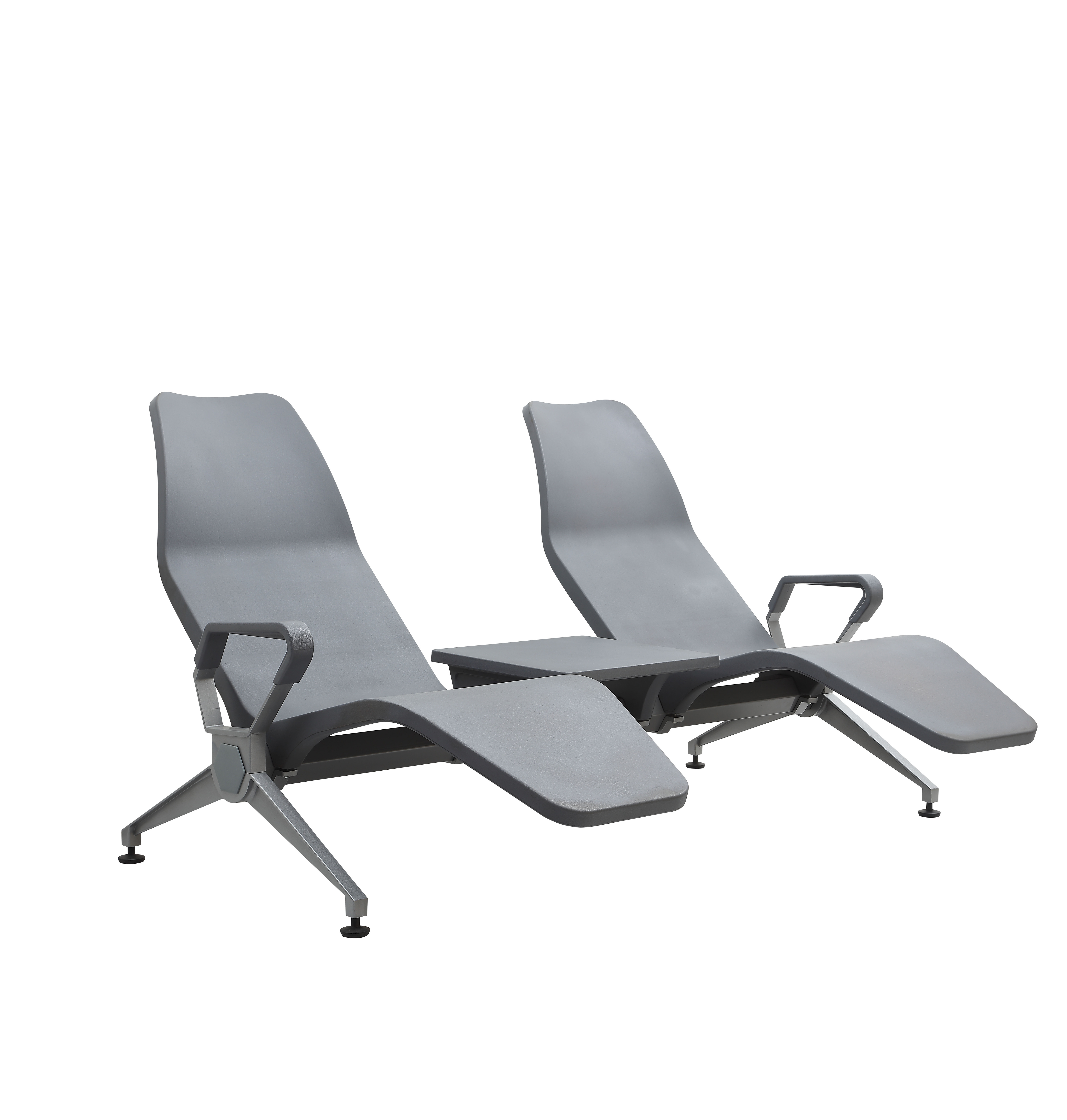 Waiting Chair Integral Moulded PU Padding Lounge Sleeping Recliner Chair 2 Seater Airport Waiting Room Chair With Table