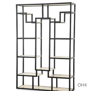 2022 Hot Sale Home Furniture Modern 4 Tier Bookshelf Metal Shelves Open Wooden Bookcase For Home Hotel Office Library