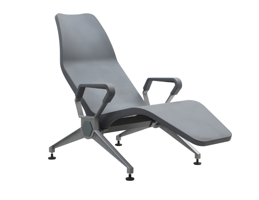 Waiting Chair Integral Moulded PU Padding Lounge Sleeping Recliner Chair 2 Seater Airport Waiting Room Chair With Table