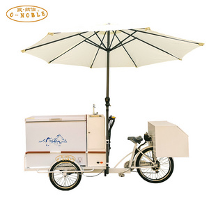 Ice Cream Bike For Sale white ice cream bike with 208L freezer  selling on the go