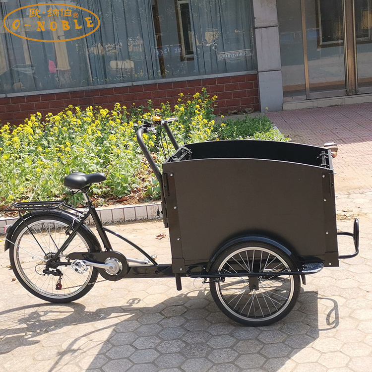 front loading Dutch style cargo e-bike 3 wheels cargo tricycle electric for family use