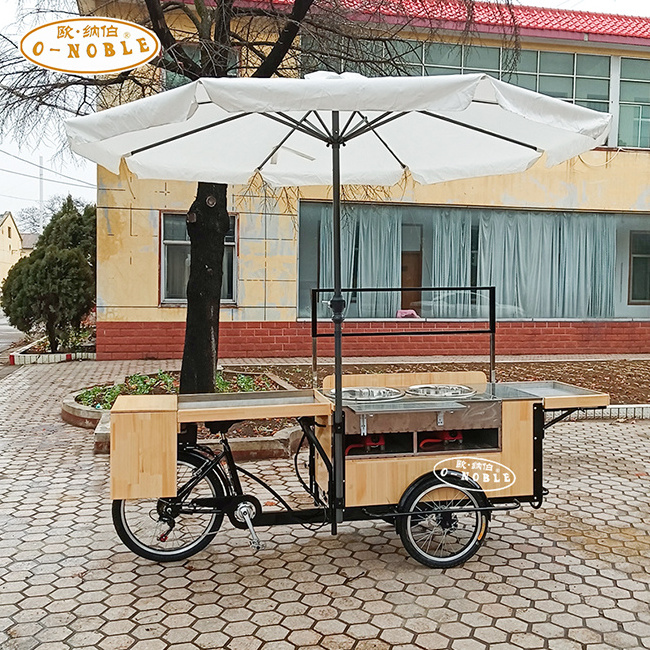 Mobile hot dog bike electric motor Pedal food tricycle for street business sale