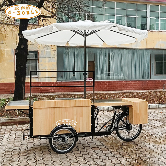 Mobile hot dog bike electric motor Pedal food tricycle for street business sale