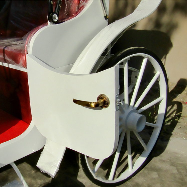 White Sightseeing Horse Drawn Carriage Horse Wagon for Sale craft carriage