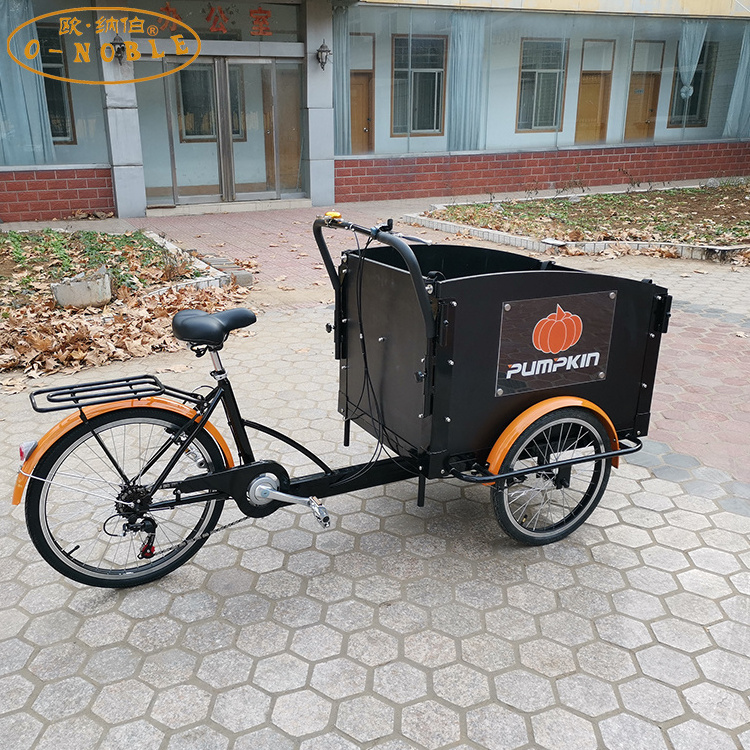 front loading Dutch style cargo e-bike 3 wheels cargo tricycle electric for family use