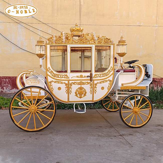 Electric Marathon horse wagon / wedding vintage carriage/Golden royal carriage