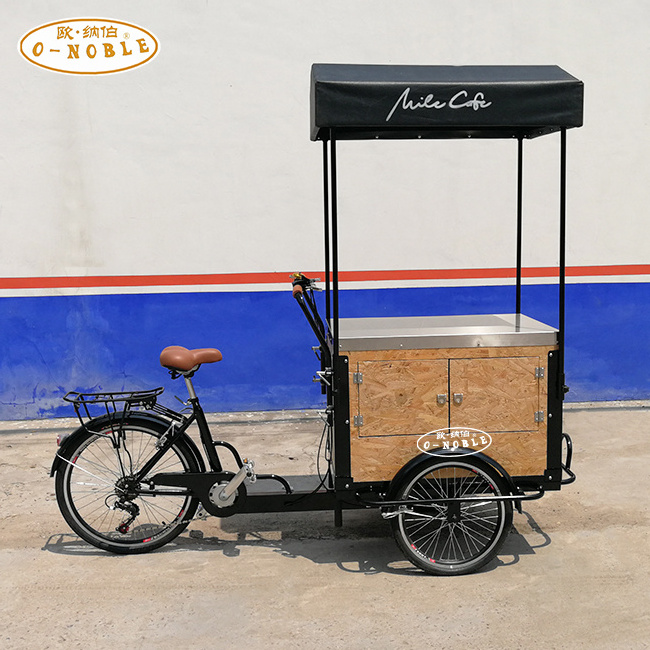 Fashion designed mobile drink cart coffee tricycle electric Pedals food trailer