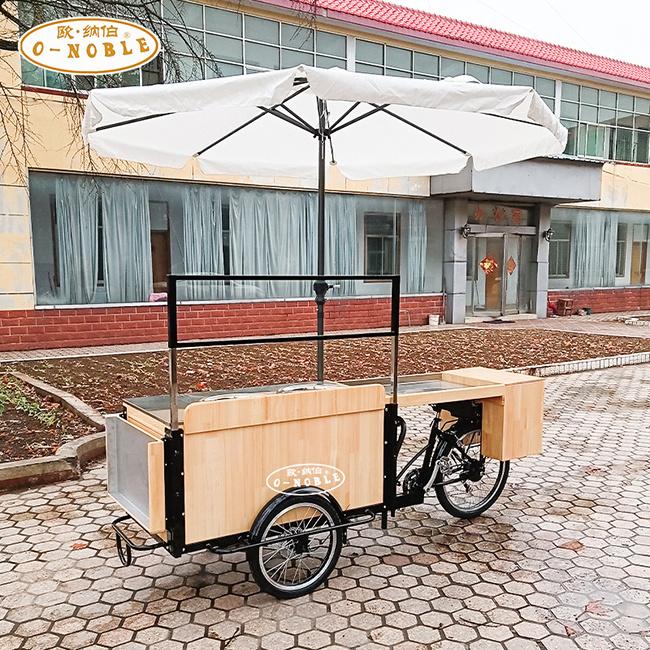 Mobile hot dog bike electric motor Pedal food tricycle for street business sale