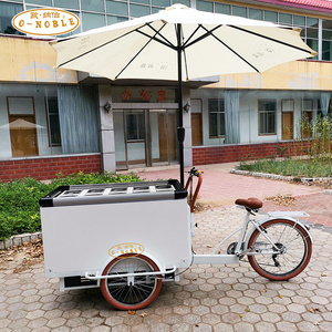 Solar freezer bike 150L fridge electric tricycle for ice cream sale bicycle refrigerator