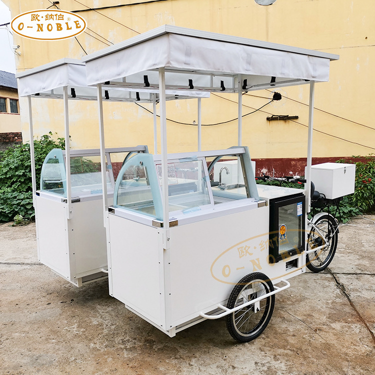 Mobile solar electric refrigerator tricycle freezer trike