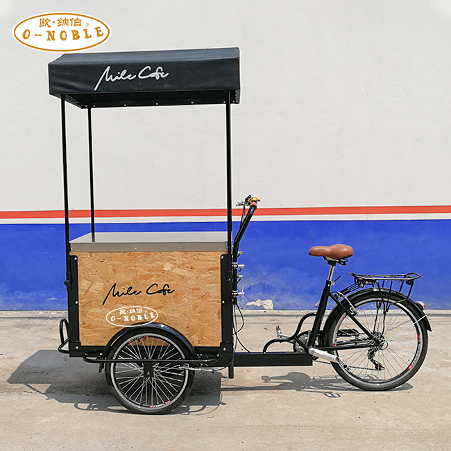 Fashion designed mobile drink cart coffee tricycle electric Pedals food trailer