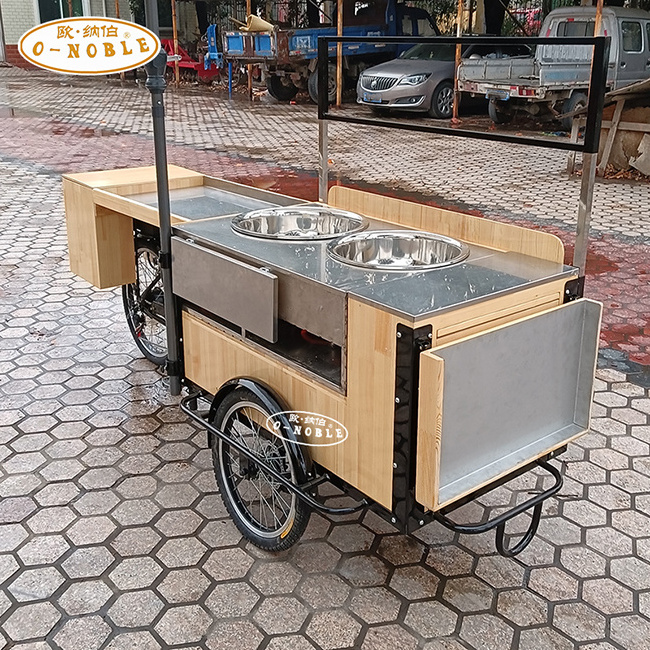 Mobile hot dog bike electric motor Pedal food tricycle for street business sale