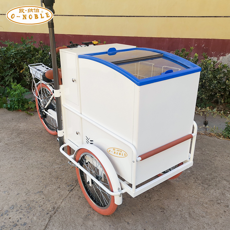 Electric tricycles 3 wheel electric cargo bike138L fridge for ice cream bike ice cream solar panel