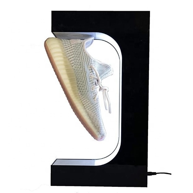 Factory custom acrylic floating shoe display magnetic levitation shoe display