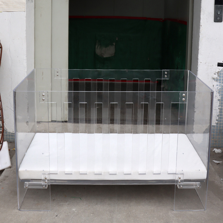 Knock Down Transparent Baby Bed Disassembly Acrylic Crib Clear Baby Bed Acrylic Crib