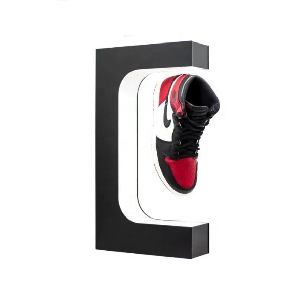 Hot sale acrylic magnetic levitating shoes display Floating sneaker stand