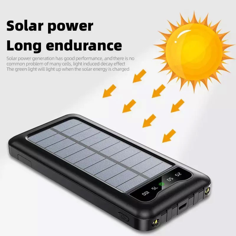 2023 New Product Custom Solar Panel Powerbank Portable Solar Charger 20000mAh 10000mAh Solar Power Banks For Cell Phone