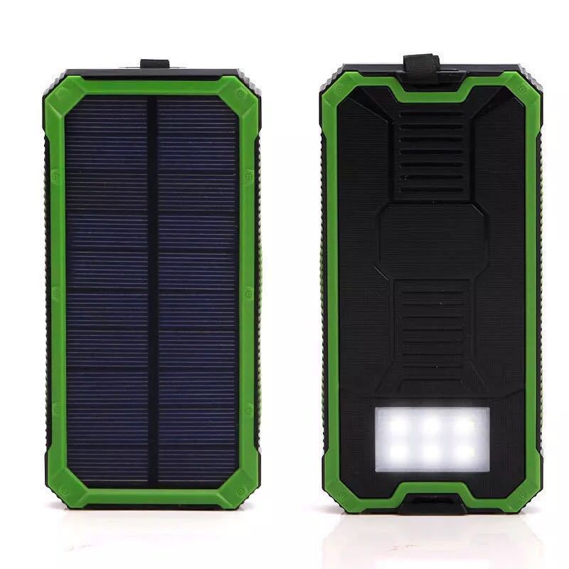 Solar Panel Power Bank 20000 mah Charger Solar Battery Pack  Portable Panel Charger 3 Outputs Waterproof External Backup