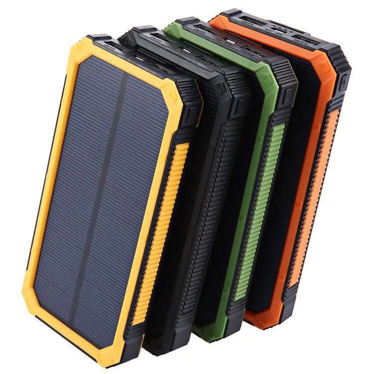 Solar Panel Power Bank 20000 mah Charger Solar Battery Pack  Portable Panel Charger 3 Outputs Waterproof External Backup