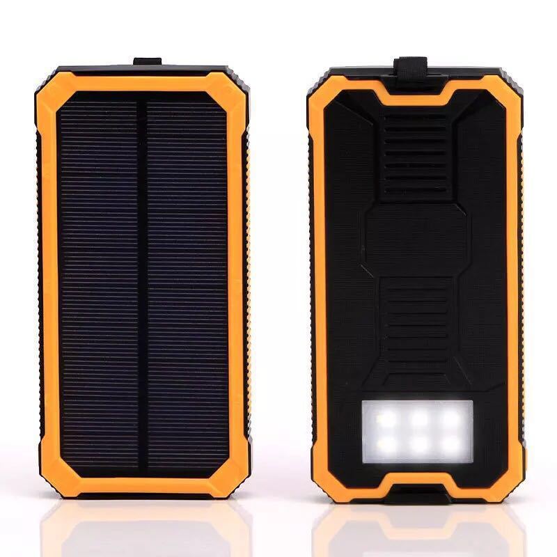 Solar Panel Power Bank 20000 mah Charger Solar Battery Pack  Portable Panel Charger 3 Outputs Waterproof External Backup