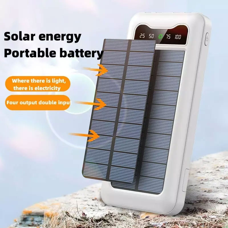 2023 New Product Custom Solar Panel Powerbank Portable Solar Charger 20000mAh 10000mAh Solar Power Banks For Cell Phone