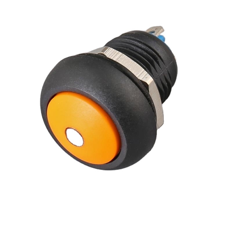 Mini Push Button Switch 12mm Plastic Push Button Switch with Led Light IP65 Waterproof Latching On Off Button Switch