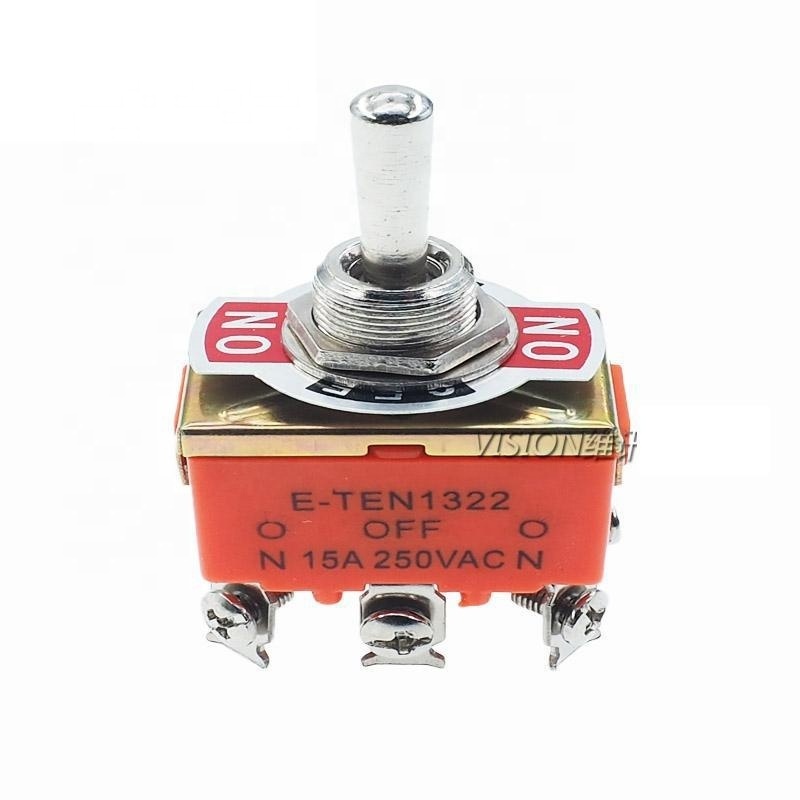 High Quality E-TEN 1021 1121 1122  SPST Rocker Toggle Switches 15A 250V 20A ON OFF 2 4 6 Terminals Screw Feet 2 3 Position