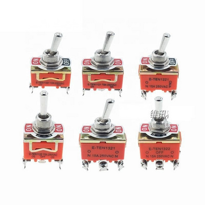 High Quality E-TEN 1021 1121 1122  SPST Rocker Toggle Switches 15A 250V 20A ON OFF 2 4 6 Terminals Screw Feet 2 3 Position