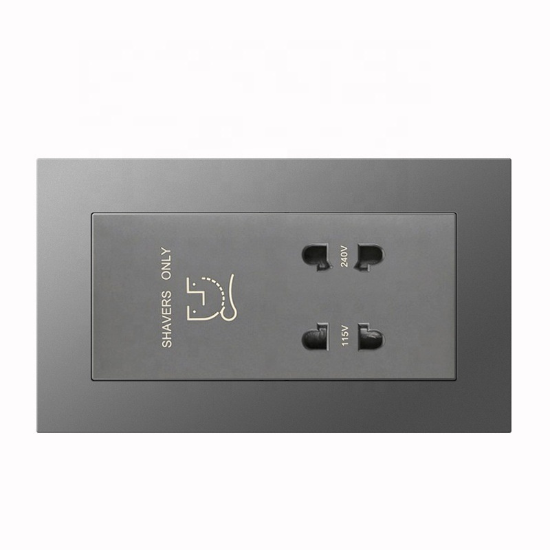 PC Grey Socket with Type C USB Fast Charger Electrical Wall Switches and Sockets  UK Malta Maldives